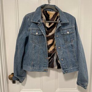 Glamourpuss Jean Jacket with Removable Fur Vest/Lining
